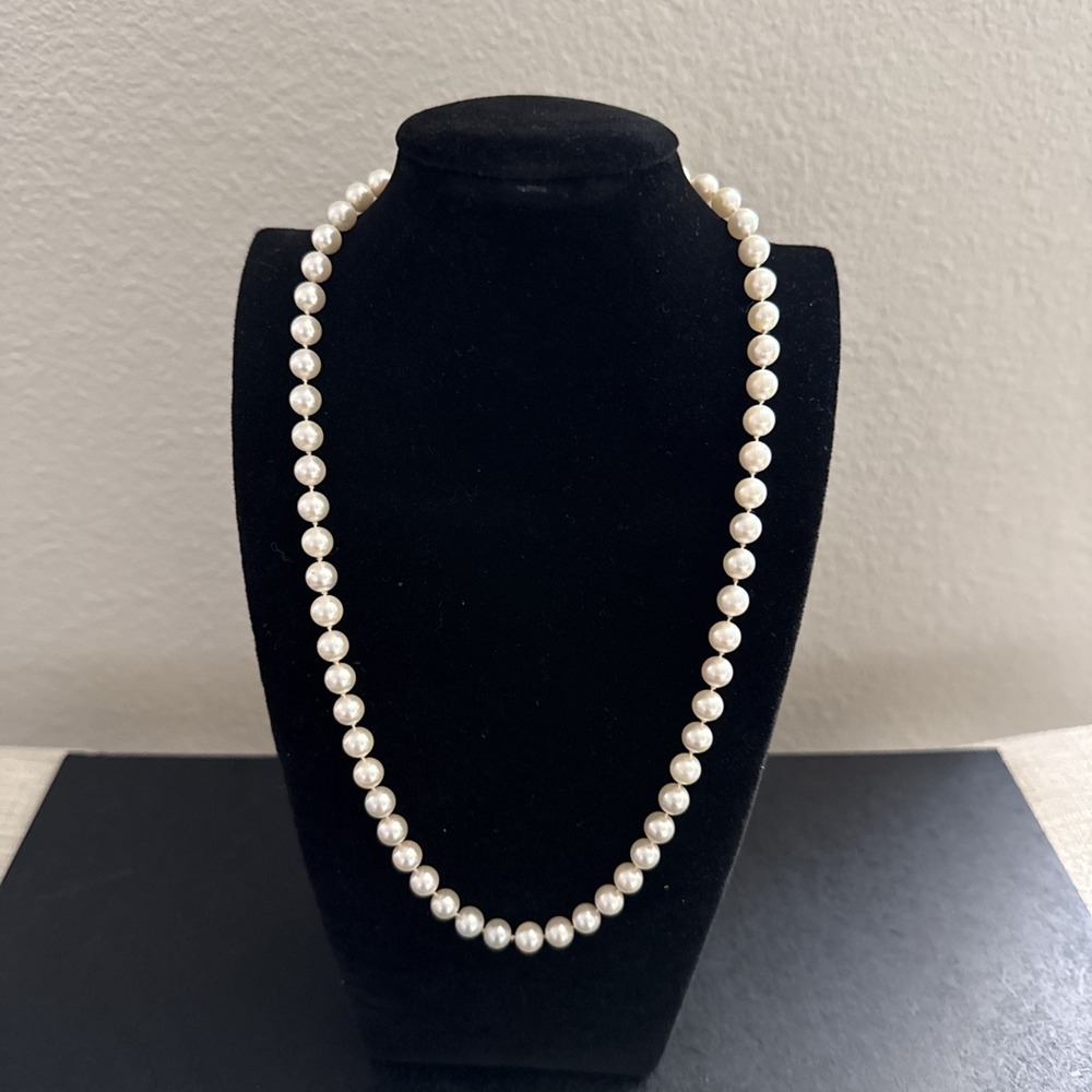 Classic White Pearl Strand Necklace - Elegant Women’s Necklace